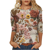 Rosie Fairbank | T-shirt z kwiatowym nadrukiem 3D