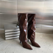 Millicent Hall | Bottes montantes à talon aiguille vernies