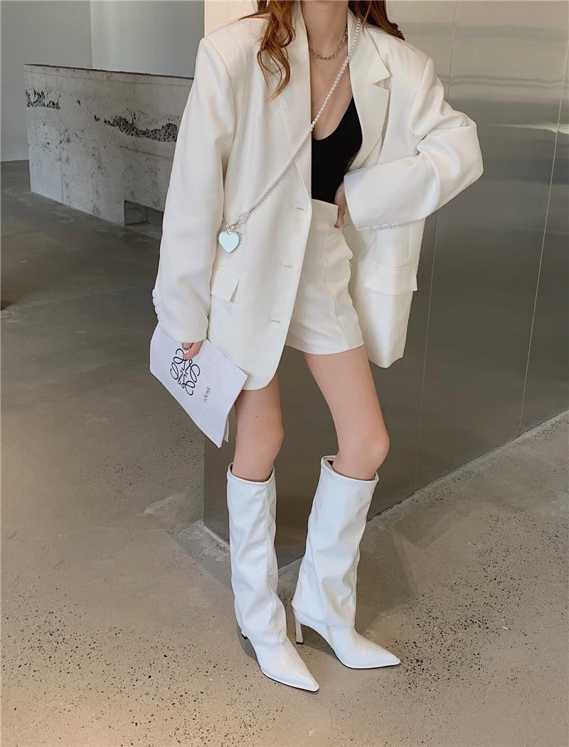 Millicent Hall | Bottes montantes à talon aiguille vernies