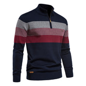 Nathan Broadbent | Pull rayé en maille à col zippé