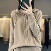 Georgina Wright | Zip-Up Knit Hoodie Cardigan