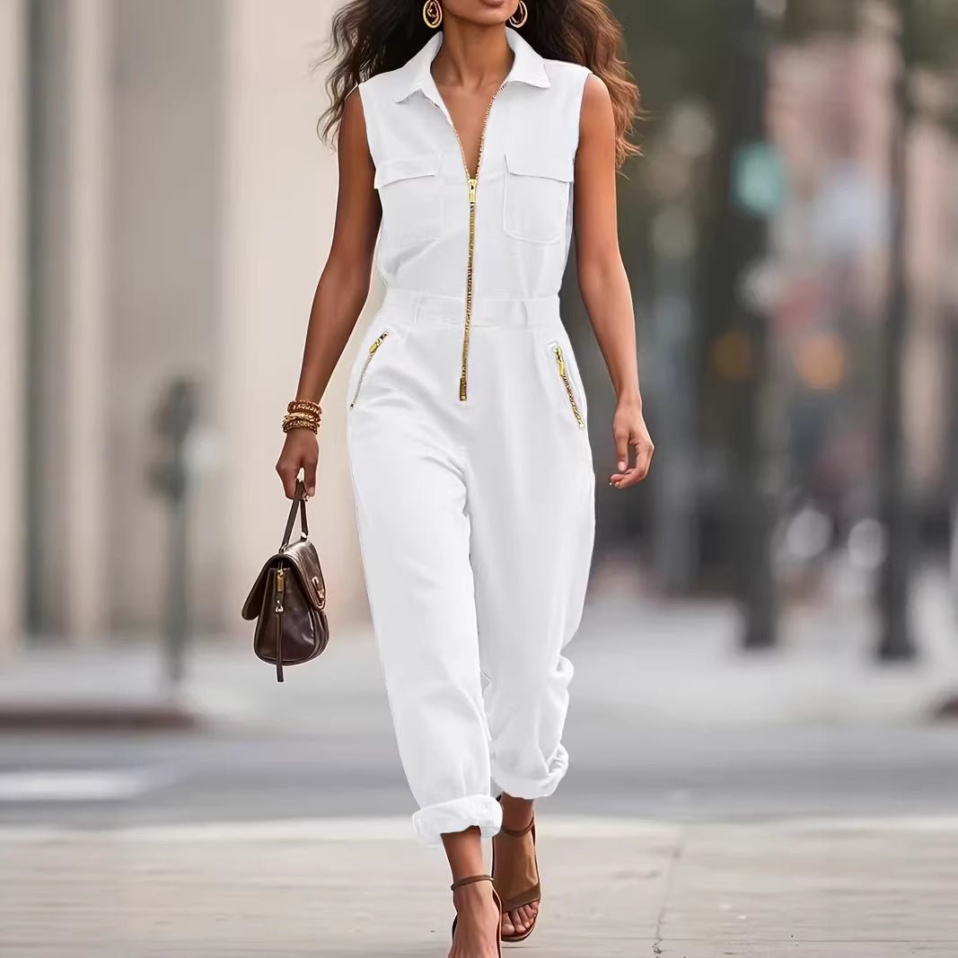 Zara Okonkwo | Utility Zip-Up Jumpsuit in Army Green