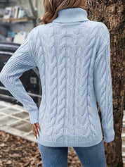 Fenella Sutherland | Cozy Cable-Knit Turtleneck Sweater