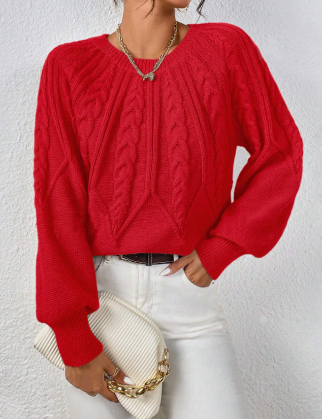 Georgina Hill | Cable Knit Crew Neck Sweater