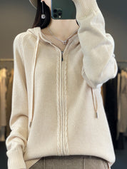Georgina Wright | Zip-Up Knit Hoodie Cardigan