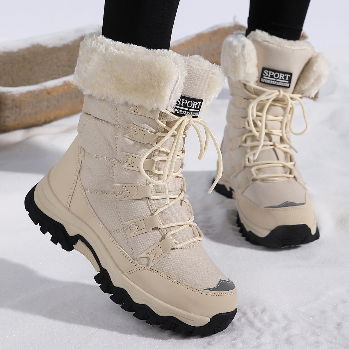 Charlotte Wilson | Bottes de neige imperméables à bordure en fausse fourrure