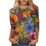 Rosie Fairbank | T-shirt z kwiatowym nadrukiem 3D