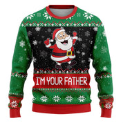 Merry Buck | Pull de Noël noir à imprimé Père Noël dansant pour homme