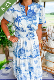 Grace Baker | Klasické maxi šaty s toaletnou potlačou