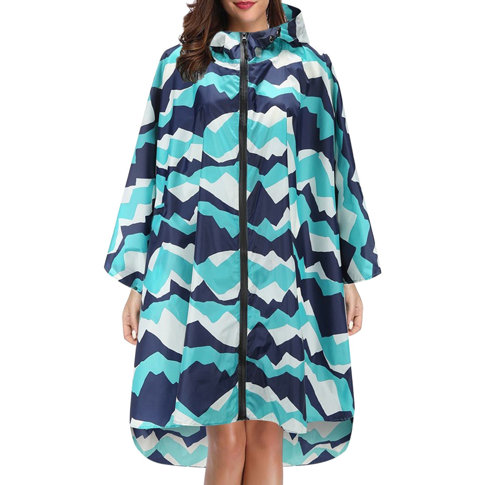 Cecily Turner | Printed Hooded Rain Poncho | Waterproof Statement Coat