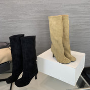 Eleanor Davies | Bottes montantes à talon en daim