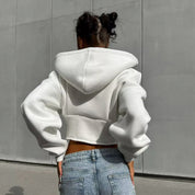 Imogen Radley | Cropped Corset Hoodie With Zip Front