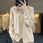 Georgina Wright | Zip-Up Knit Hoodie Cardigan