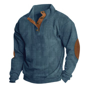 Christopher Manning | Pánska mikina z rebrovaného menčestru so stojacím golierom
