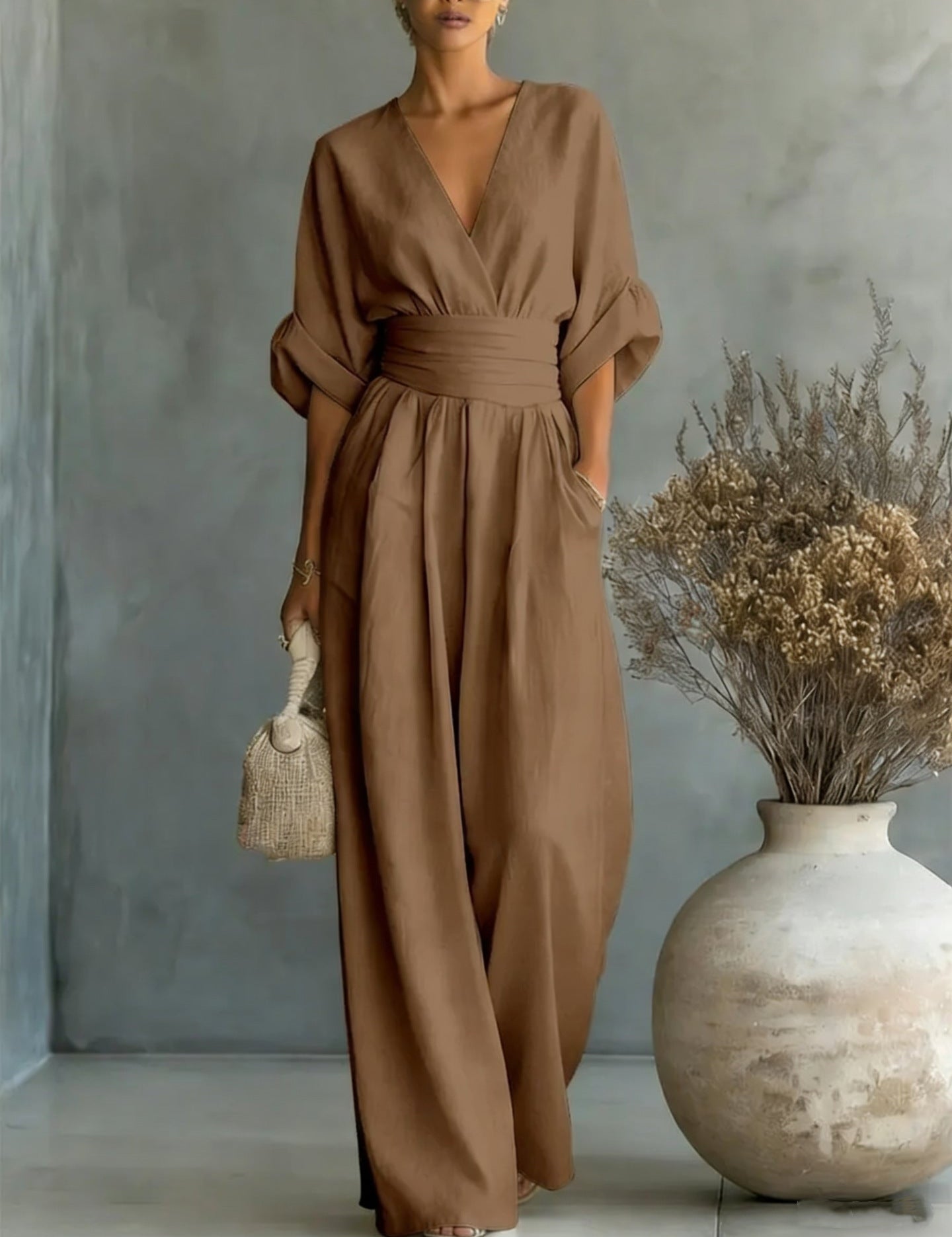 Sophia Merriweather | Wide-Leg Linen Jumpsuit