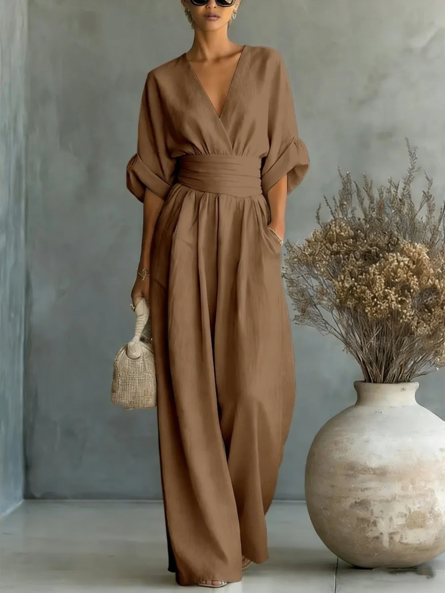 Sophia Merriweather | Wide-Leg Linen Jumpsuit