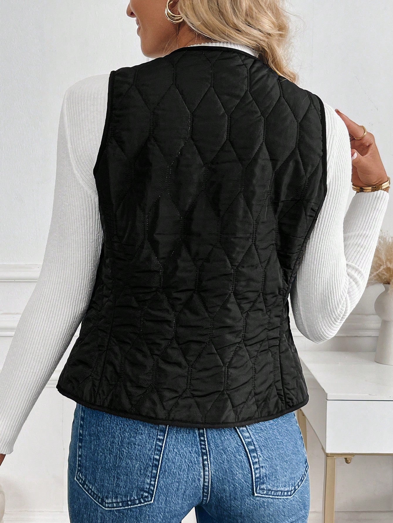 Cecily Davies | Quilted Faux Fur Lined Puffer Vest