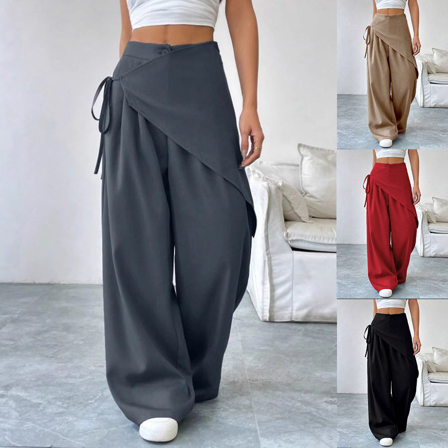 Verity Campbell | Wrap-Front Wide-Leg Trousers High-Waist Elegance