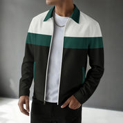 Adam Sherwin | Colorblock Zip Jacket With Notched Collar
