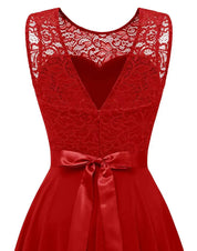 Ophelia Renard | Asymmetrical High-Low Evening Dress in Burgundy Lace