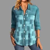 Rosie Ainsley | Patchwork Print Button-Down Blouse