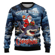 Merry Buck | Pull de Noël noir à imprimé Père Noël dansant pour homme