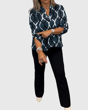 Eleanor Radley | Geometric Print Blouse With V-Neck
