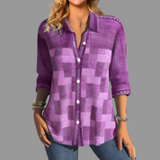 Rosie Ainsley | Patchwork Print Button-Down Blouse