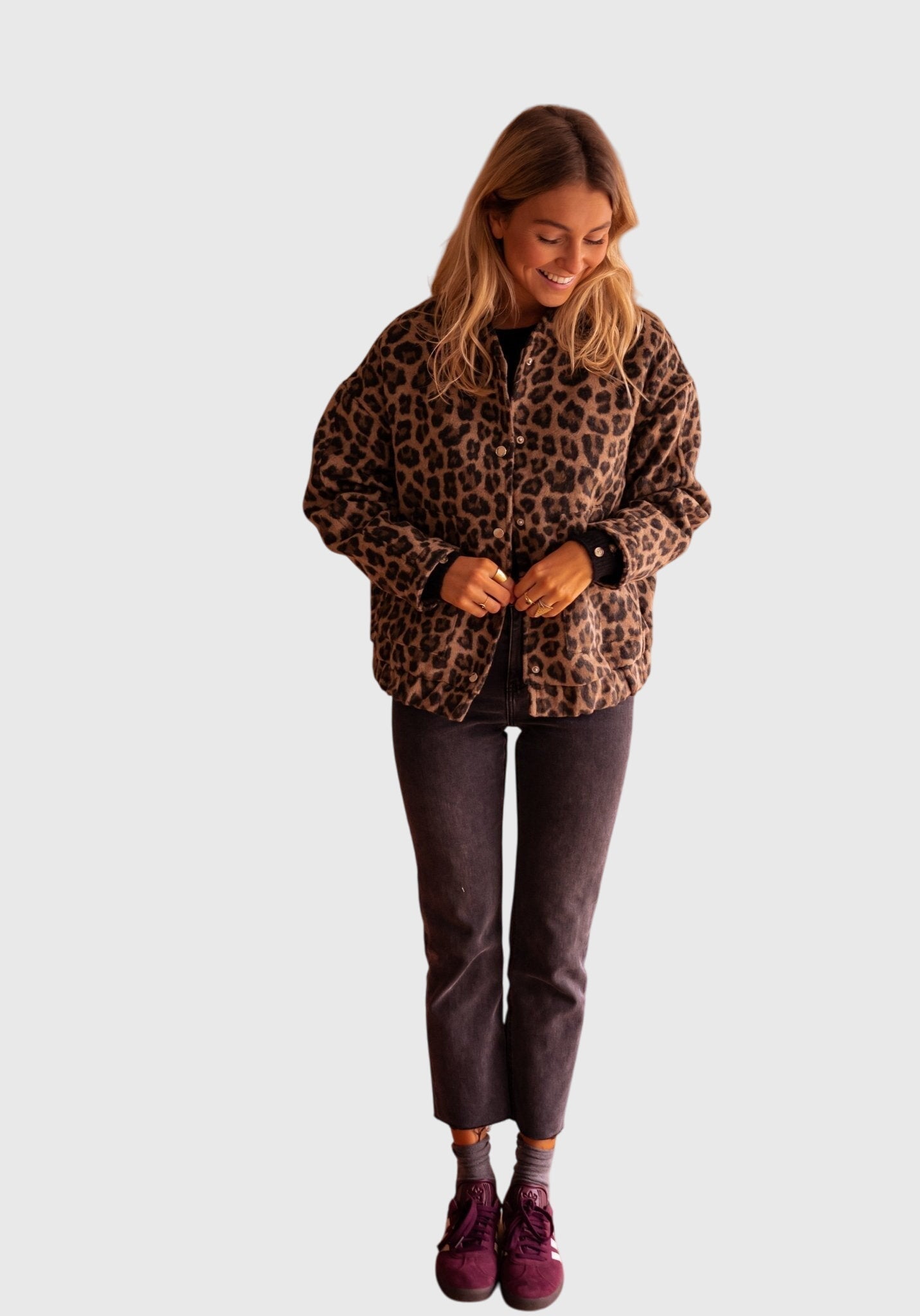 Ottilie Prescott | Leopard Print Jacket With Ribbed Cuffs