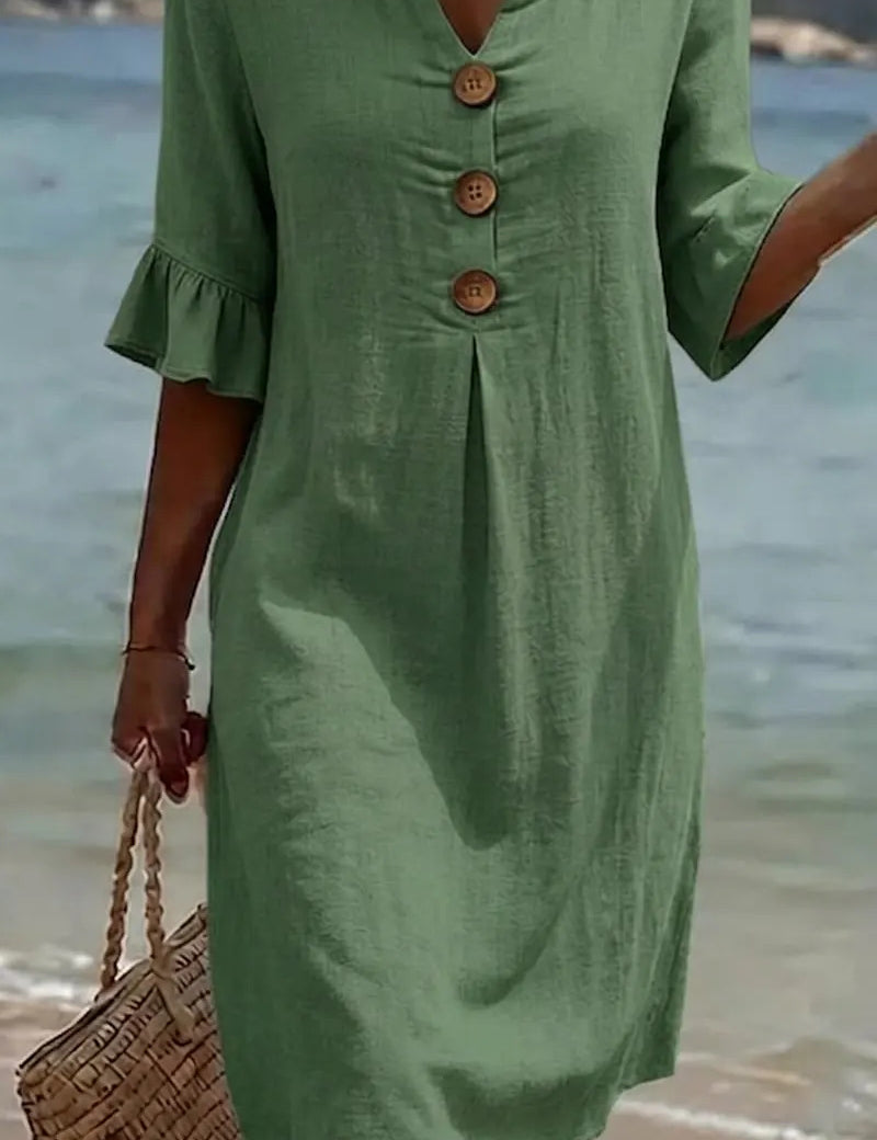 Margot Lefèvre | Cotton Midi Dress with Button Detail