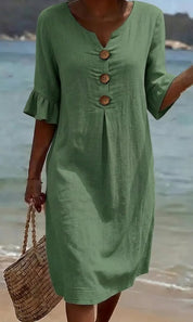 Margot Lefèvre | Cotton Midi Dress with Button Detail