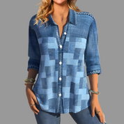 Rosie Ainsley | Patchwork Print Button-Down Blouse