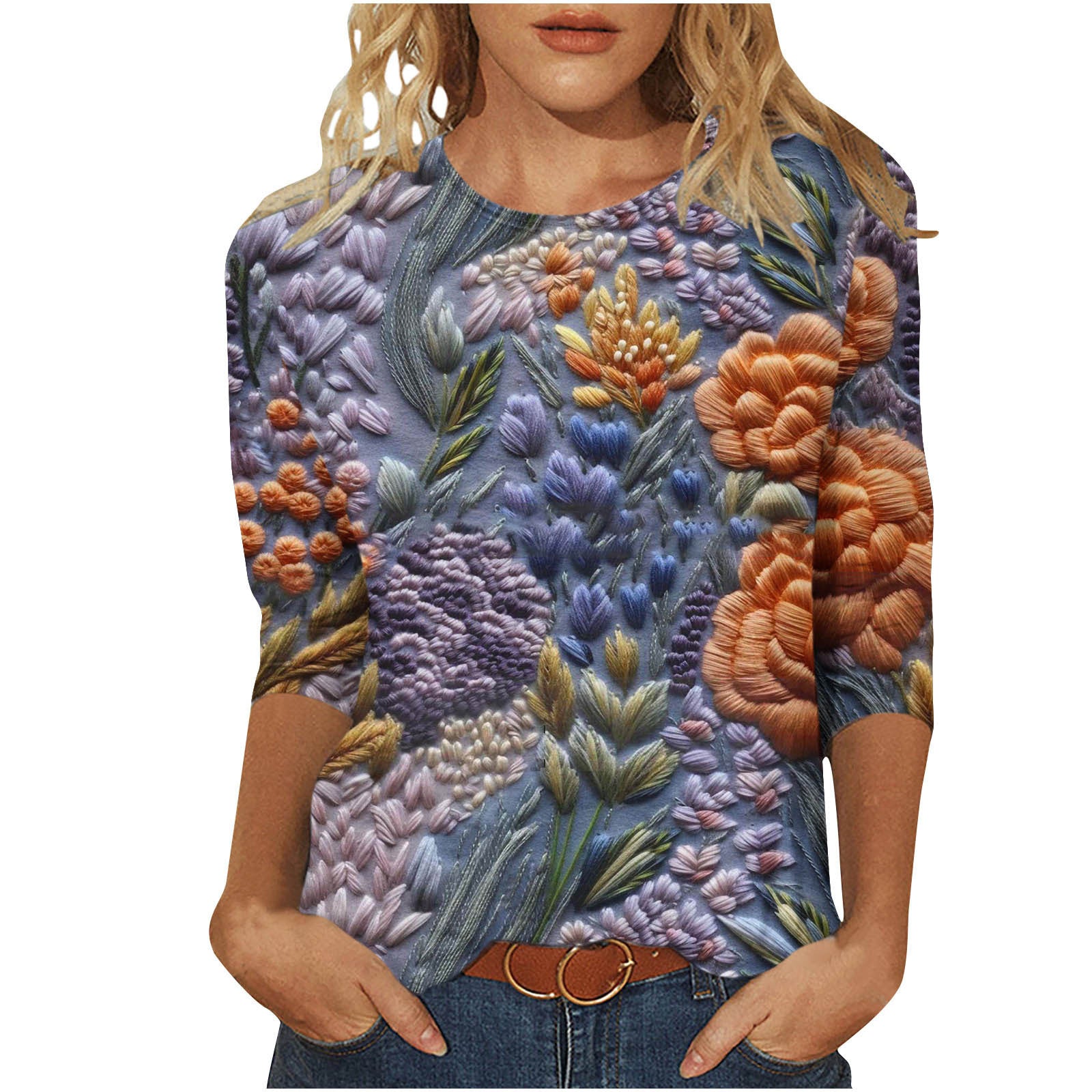 Rosie Fairbank | T-shirt z kwiatowym nadrukiem 3D