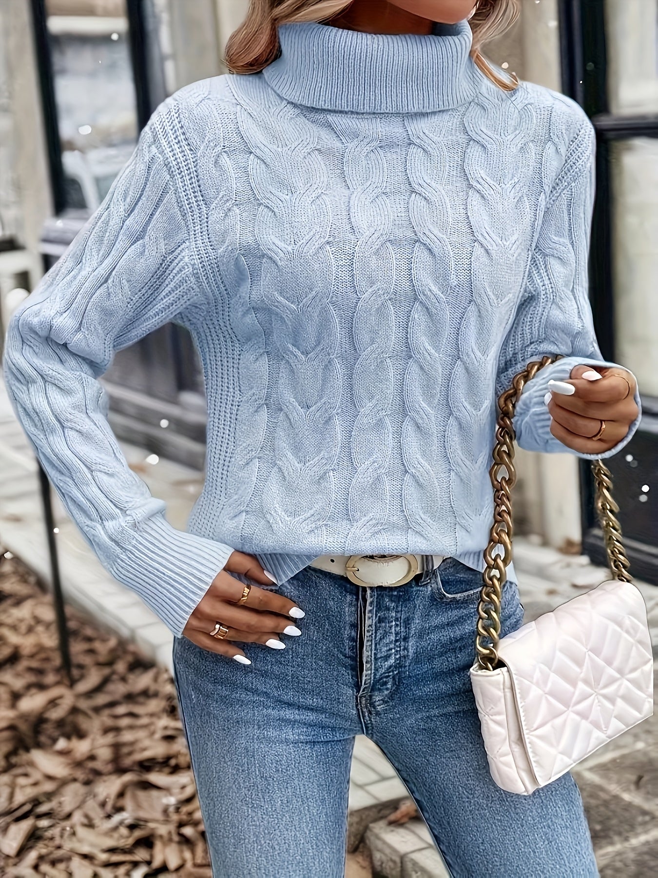 Fenella Sutherland | Cozy Cable-Knit Turtleneck Sweater