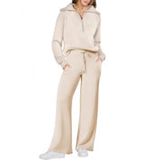 Emma Jones | Half-Zip Ribbed Loungewear Set