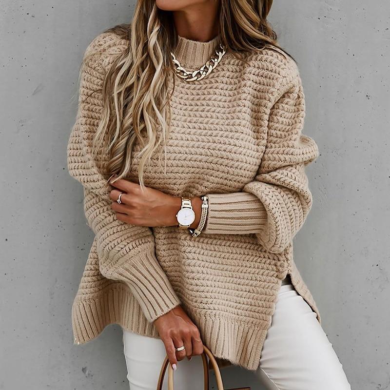 Matilda Stewart | Drawstring Side Slit Knit Sweater