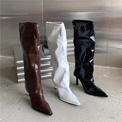 Millicent Hall | Bottes montantes à talon aiguille vernies