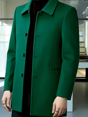Cedric Harrison | Dopasowany jednorzędowy płaszcz w kolorze grafitowym