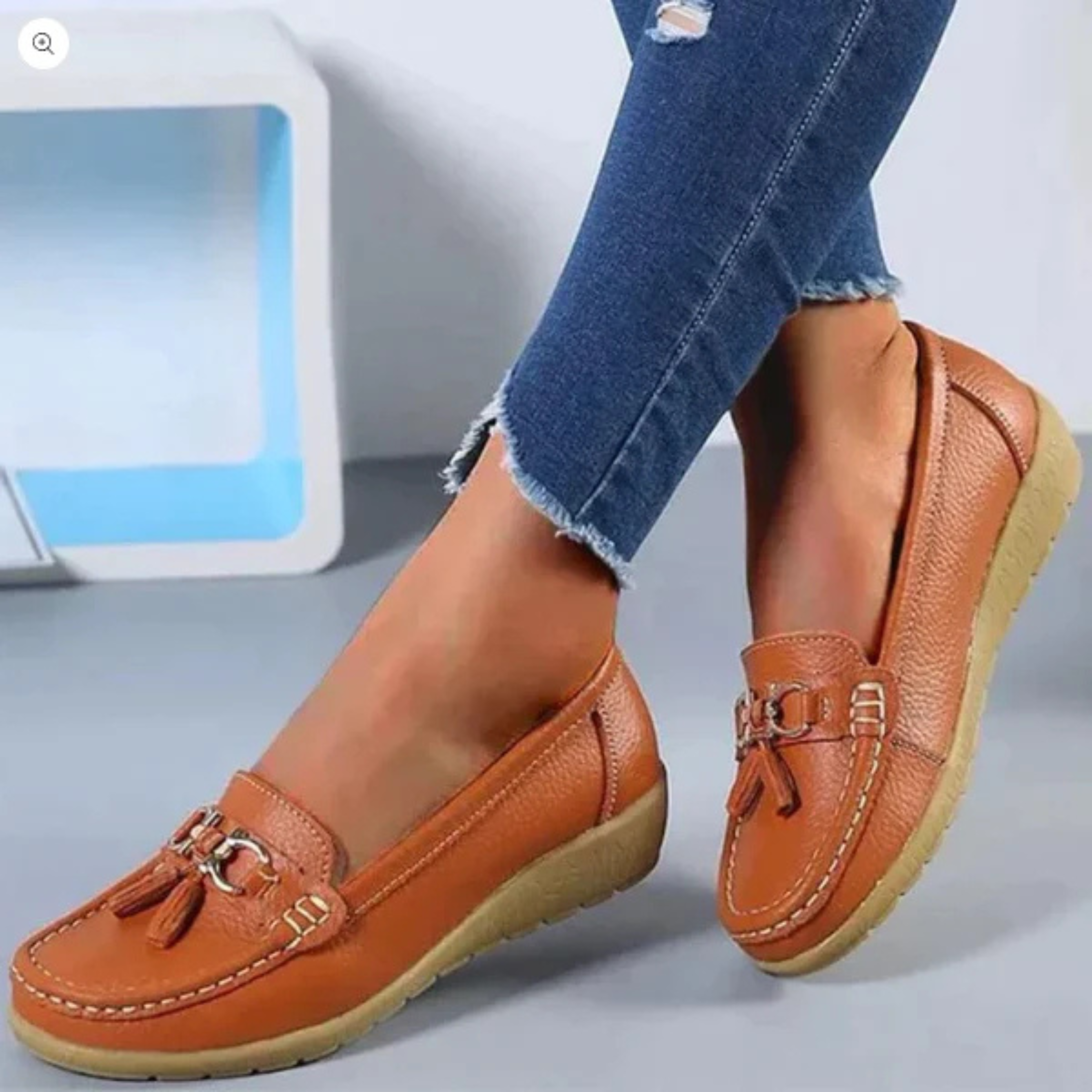 Charlotte Weston | Red Tassel Loafers – Cushioned Comfort Flats