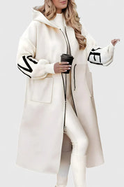 Bethany Colville | Oversized Hooded Coat With Contrast Knit Sleeves