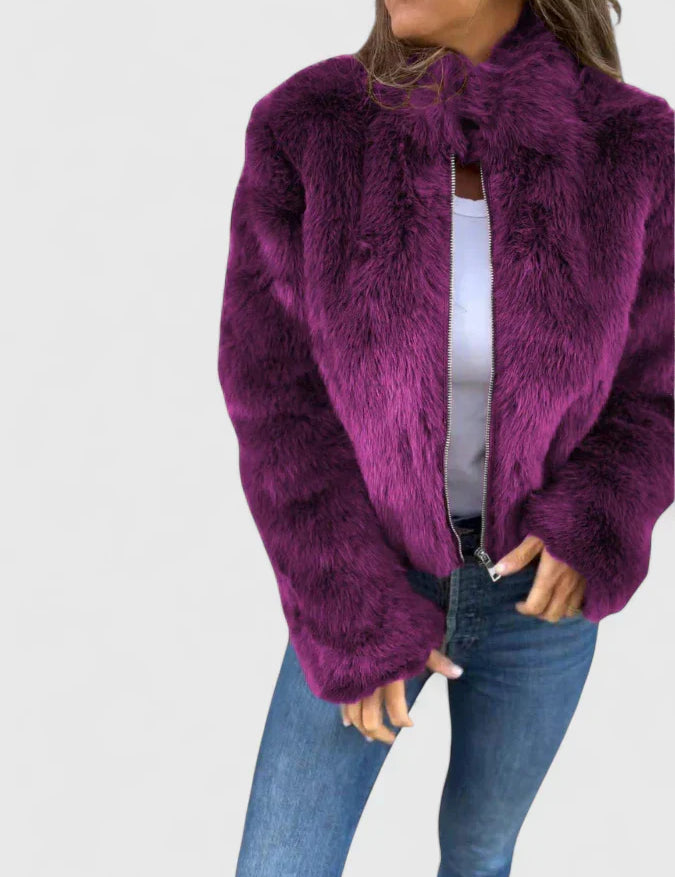 Harriet Cole | Faux Fur Jacket With Stand Collar
