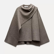 Bridget Larkspur | Textured Oversized Cape Coat