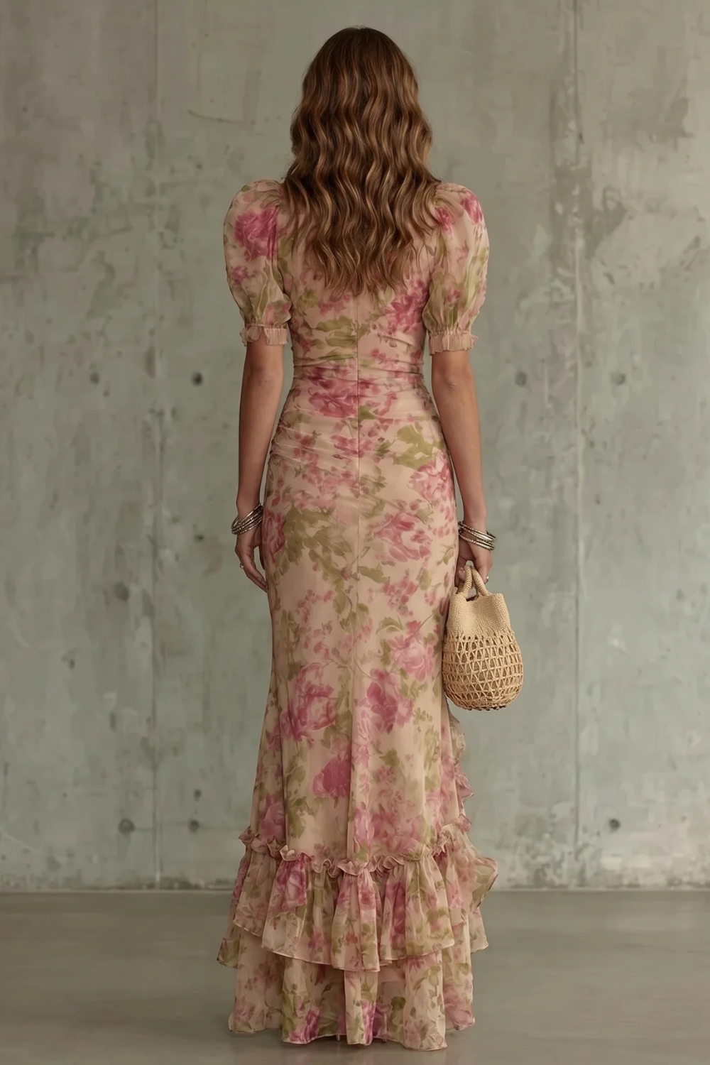 Beatrix Holloway | Roselique Romantic Floral Ruched Maxi Dress
