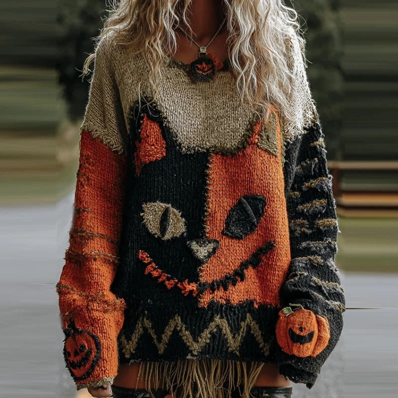 Ghoulish Grin | Pumpkin Halloween Sweater For Men