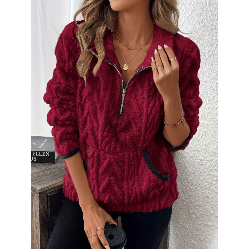 Rosie Thompson | Quarter-Zip Plush Fleece Pullover