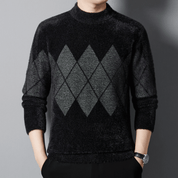 Percy Ellison | Argyle Mock Neck Sweater