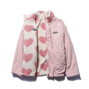 Rosie Morris | Heart Print Teddy Fleece Coat