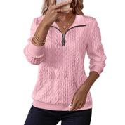 Harriet Baker | Sweat-shirt en maille torsadée à demi-zip