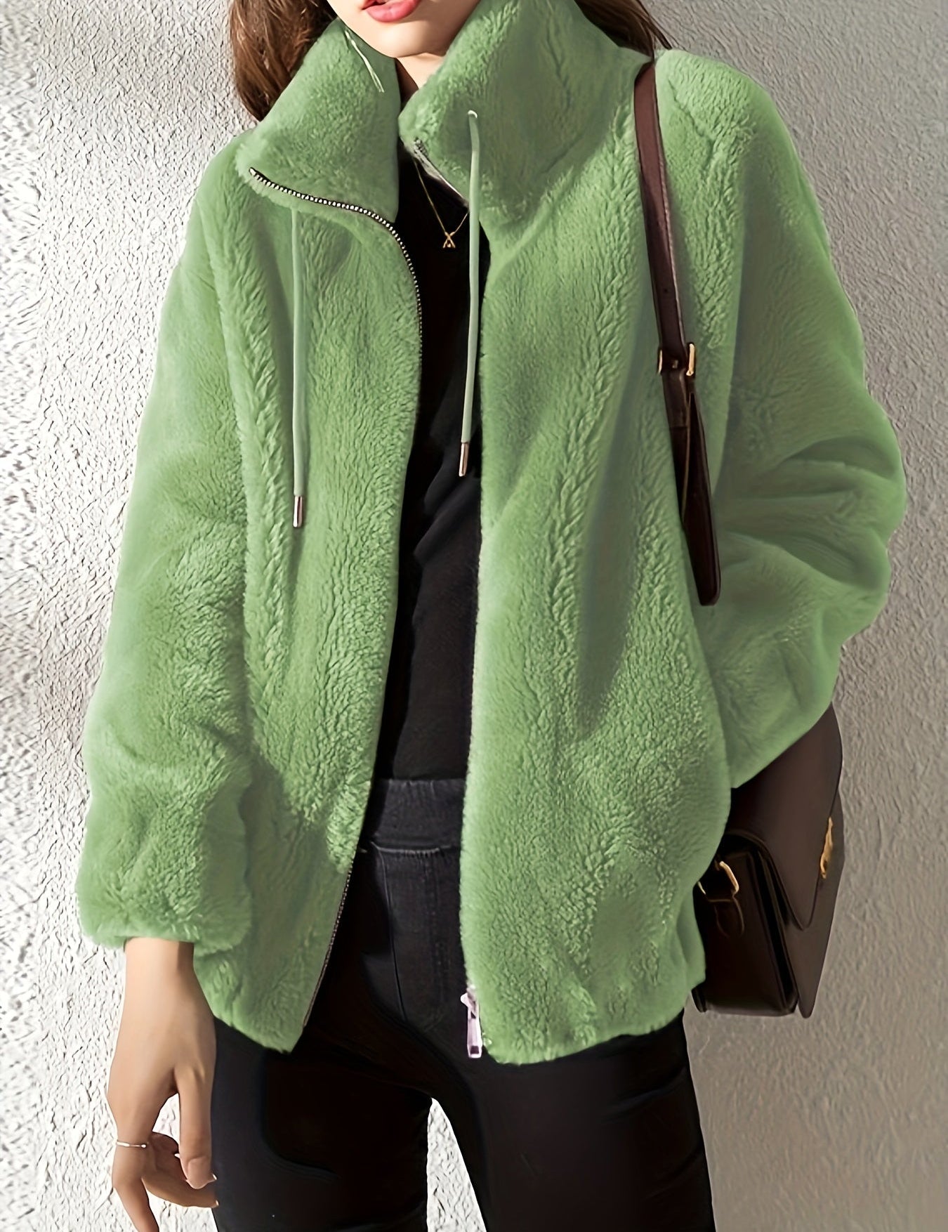 Nadia Fairfax | Faux Shearling Zip-Up Jacket