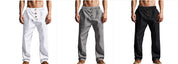 Fletcher Brown | Men's Linen-Blend Beach Trousers with Drawstring Waist